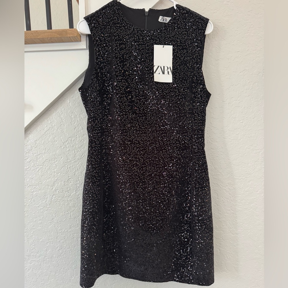 Zara Black Sparkle Mini Dress